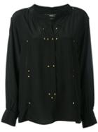 Isabel Marant - Studded Otto Blouse - Women - Silk/brass - 38, Black, Silk/brass