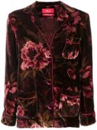 F.r.s For Restless Sleepers Floral Velvet Jacket - Red