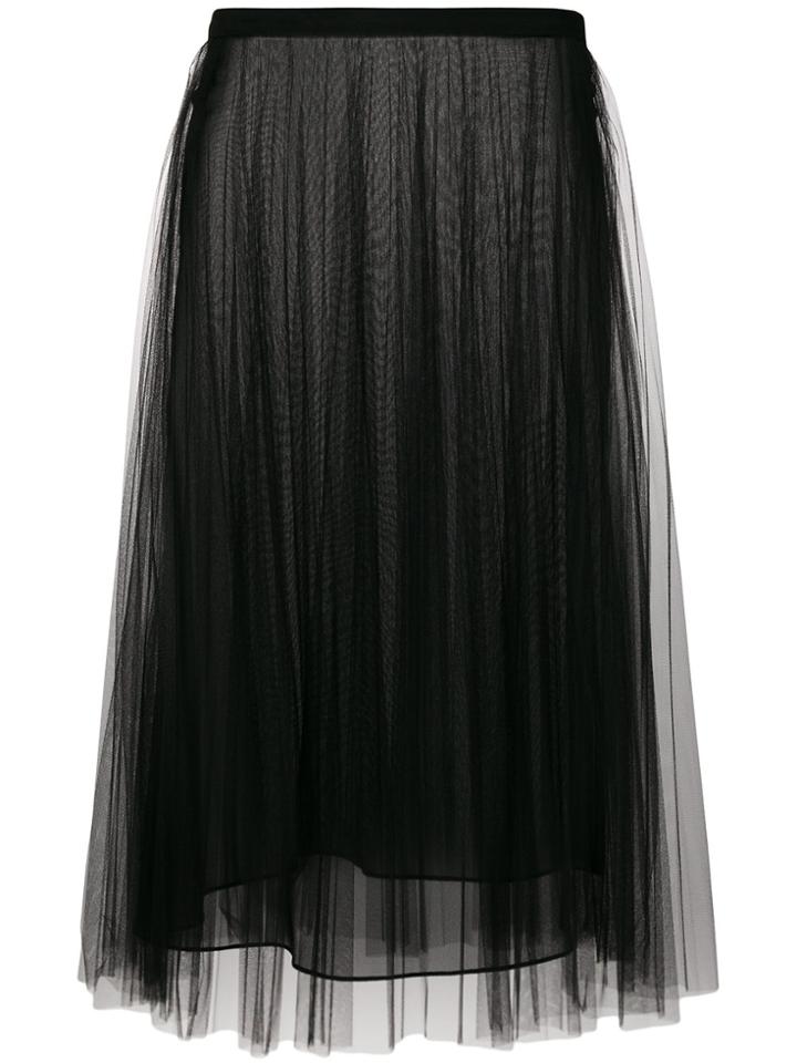 Versace Pleated Tulle Skirt - Black