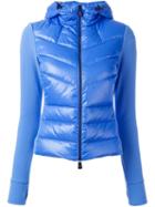 Moncler Grenoble Hooded Padded Front Jacket, Women's, Size: Medium, Blue, Feather Down/polyamide/spandex/elastane