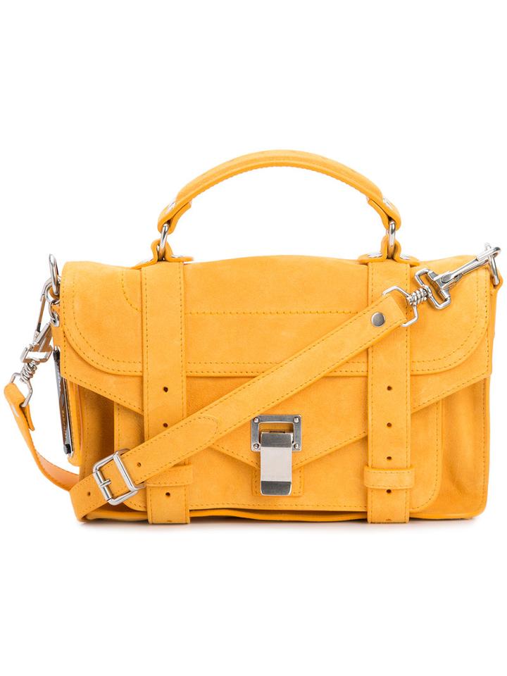 Proenza Schouler Mini Ps1 Satchel, Women's, Yellow/orange, Suede