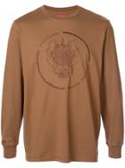 Supreme Embroidered Crest Long T-shirt - Brown