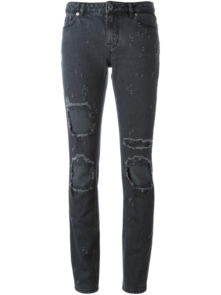 Givenchy Distressed Effect Jeans, Women's, Size: 42, Black, Cotton