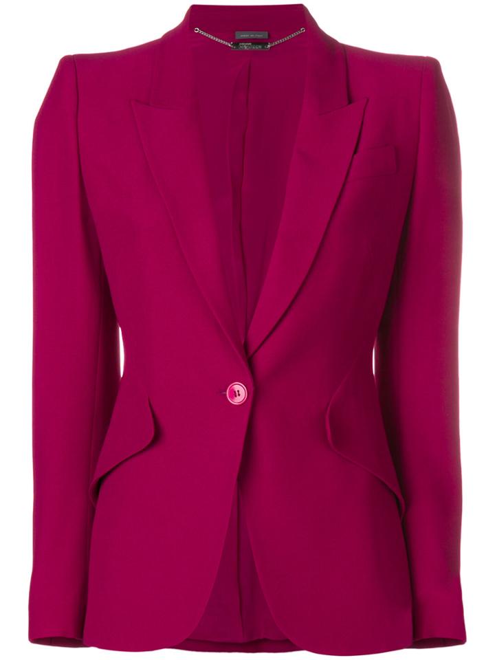 Alexander Mcqueen Leaf Crepe Blazer - Pink & Purple