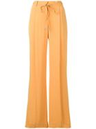 Twin-set Drawstring Waist Flared Trousers - Yellow & Orange