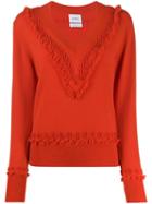 Barrie Raised Knit Jumper - Red