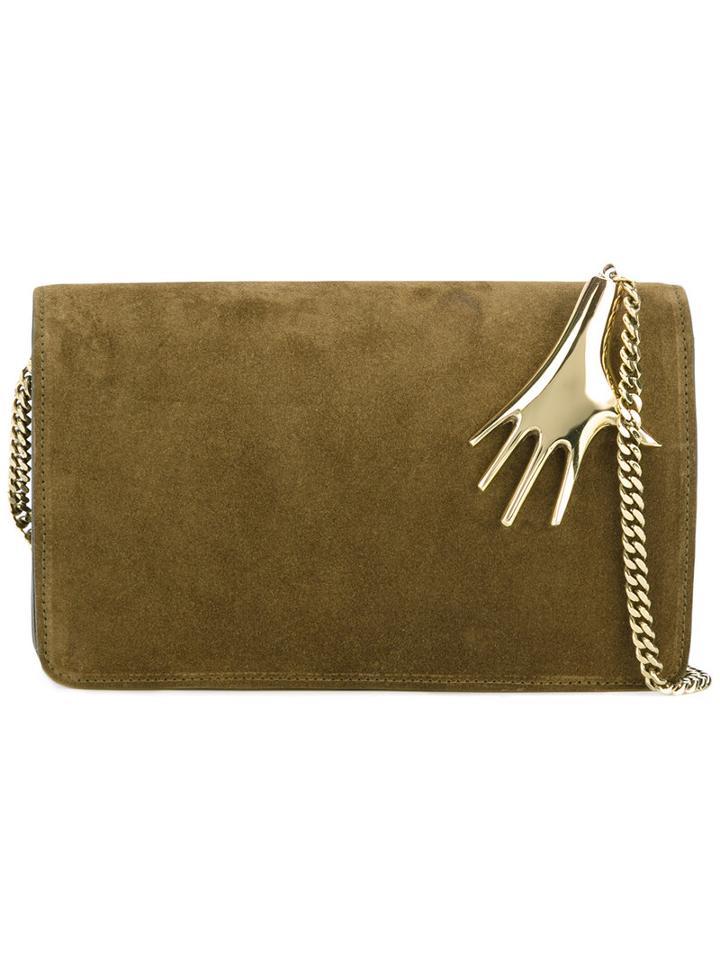 Petar Petrov Metallic Embellished Crossbody Bag, Women's, Green, Nappa Leather