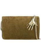 Petar Petrov Metallic Embellished Crossbody Bag, Women's, Green, Nappa Leather