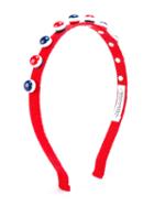 Simonetta Embellished Hair Band, Kids Unisex, Red, Cotton/plastic/metal