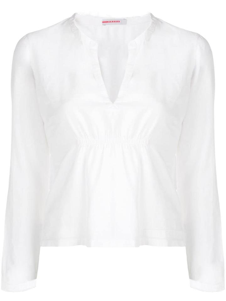 Prada Vintage 2000's V-neck Top - White