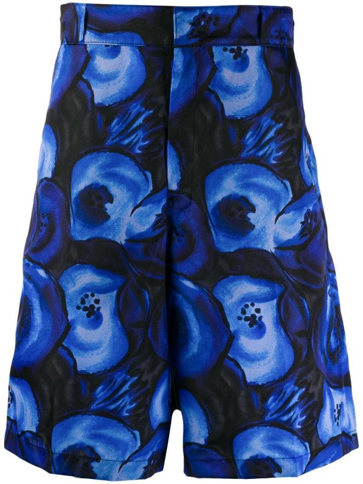Prada Floral Print Shorts - Blue