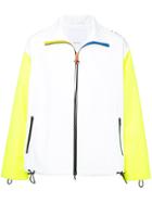 Ports V Colour Block And Checkered Panel Windbreaker Jacket - White