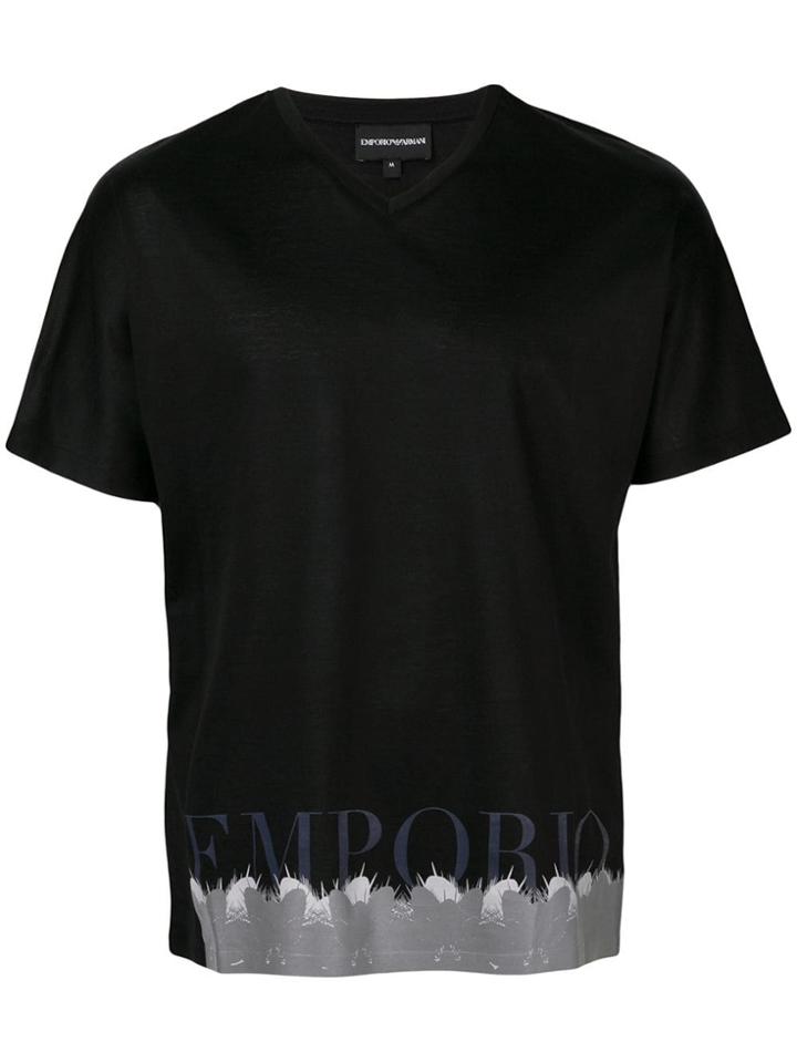 Emporio Armani Cactus Print T-shirt - Black
