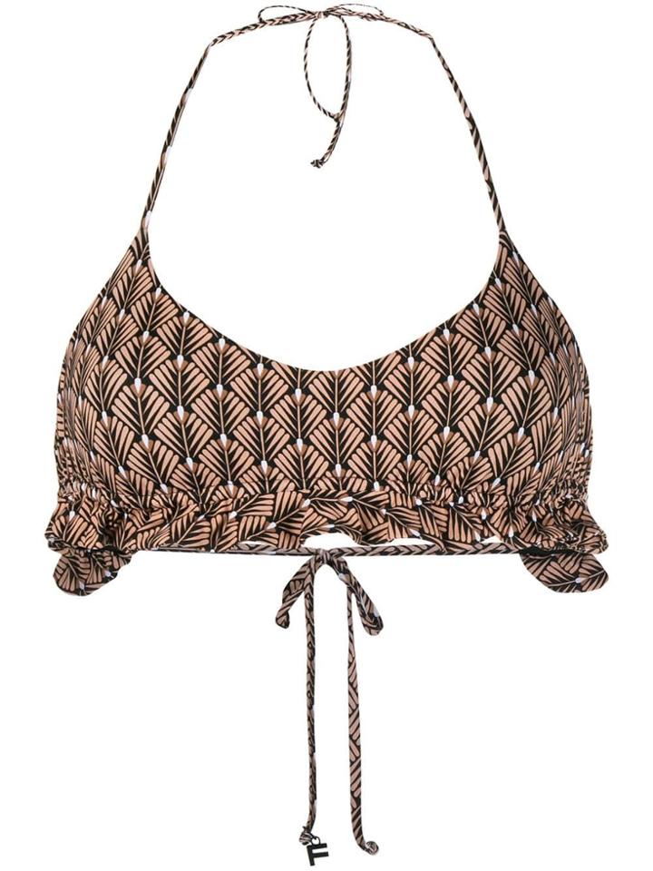 Fisico Printed Halterneck Bikini Top - Brown