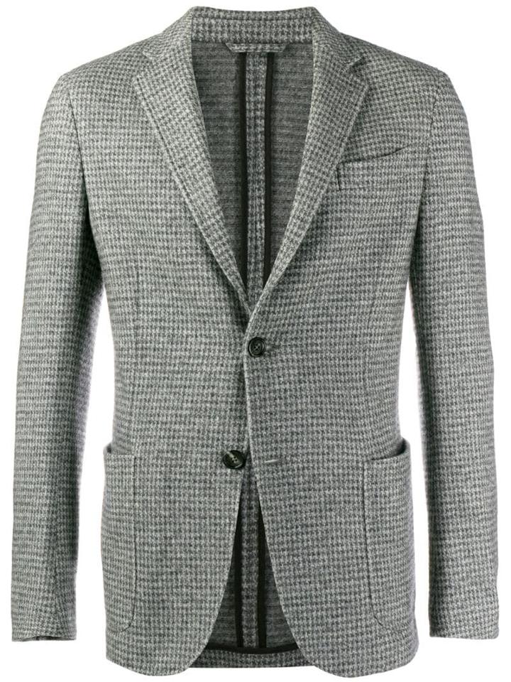 Ermenegildo Zegna Slim-fit Houndstooth Blazer - Grey