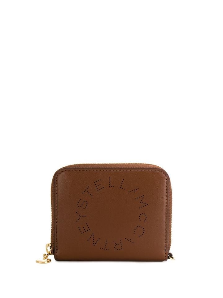Stella Mccartney Perforated Logo Wallet - Brown