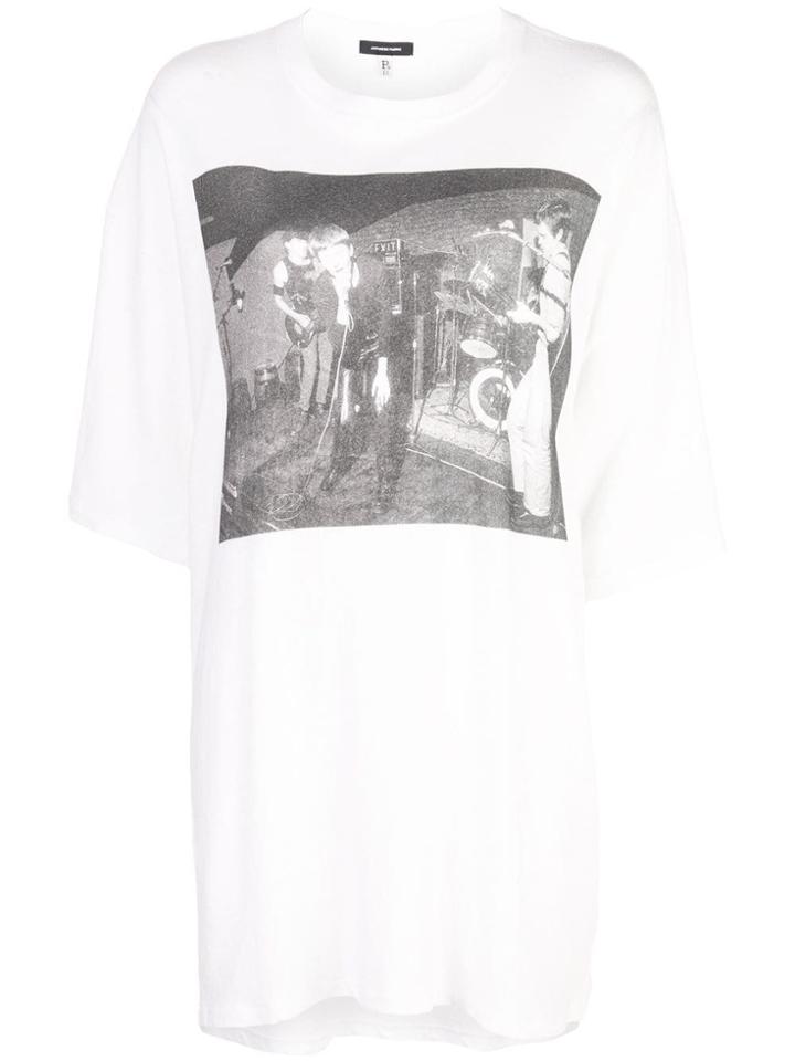 R13 Photo Print Oversized Round Neckt-shirt - White