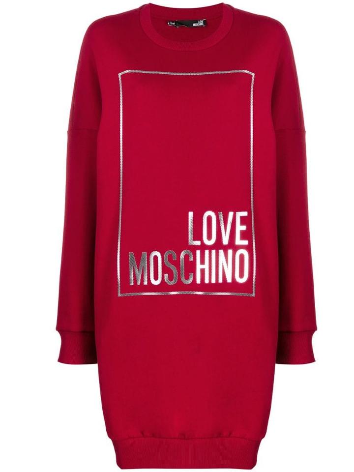 Love Moschino Printed Sweater Dress - Red