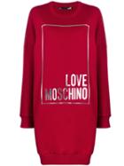 Love Moschino Printed Sweater Dress - Red
