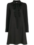 Blumarine Ruffle Trim Shirt Dress - Black