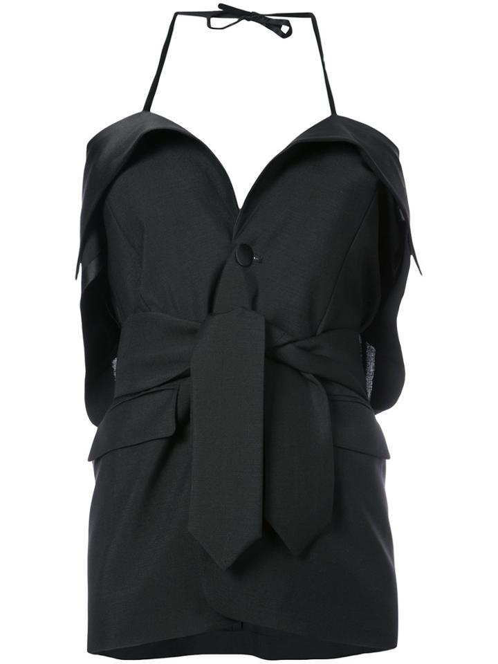 Maison Margiela Mohair Belted Waistcoat - Black