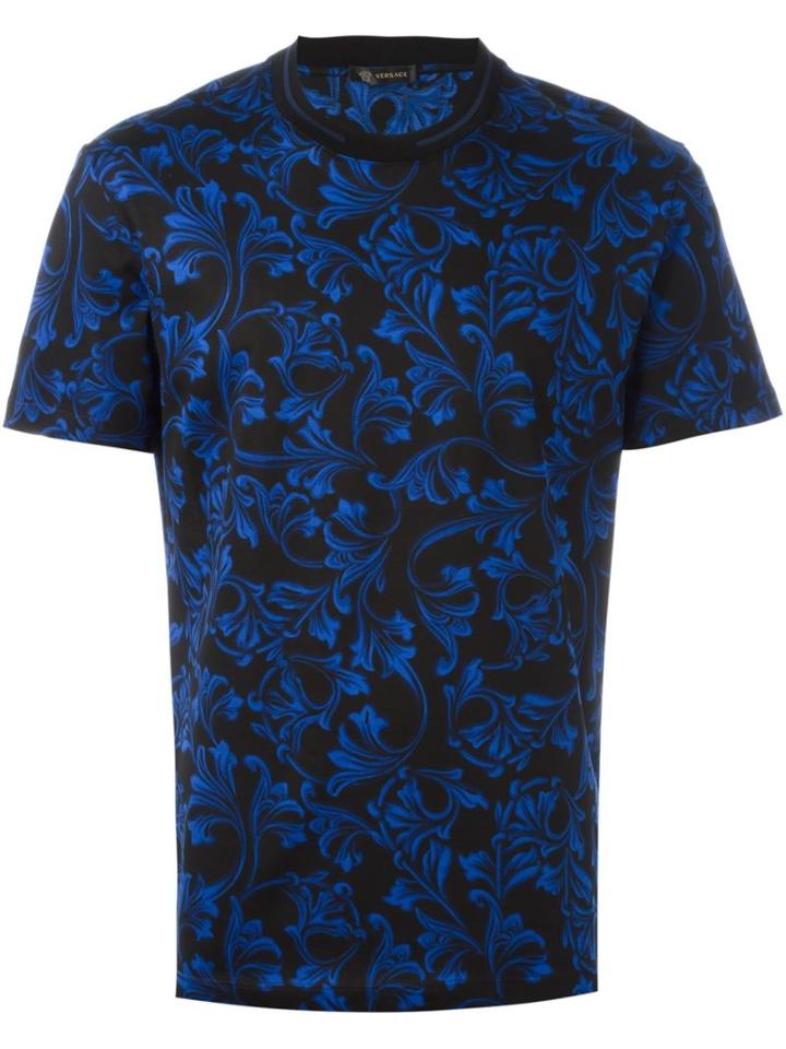 Versace Baroque Print T-shirt, Men's, Size: Small, Black, Cotton