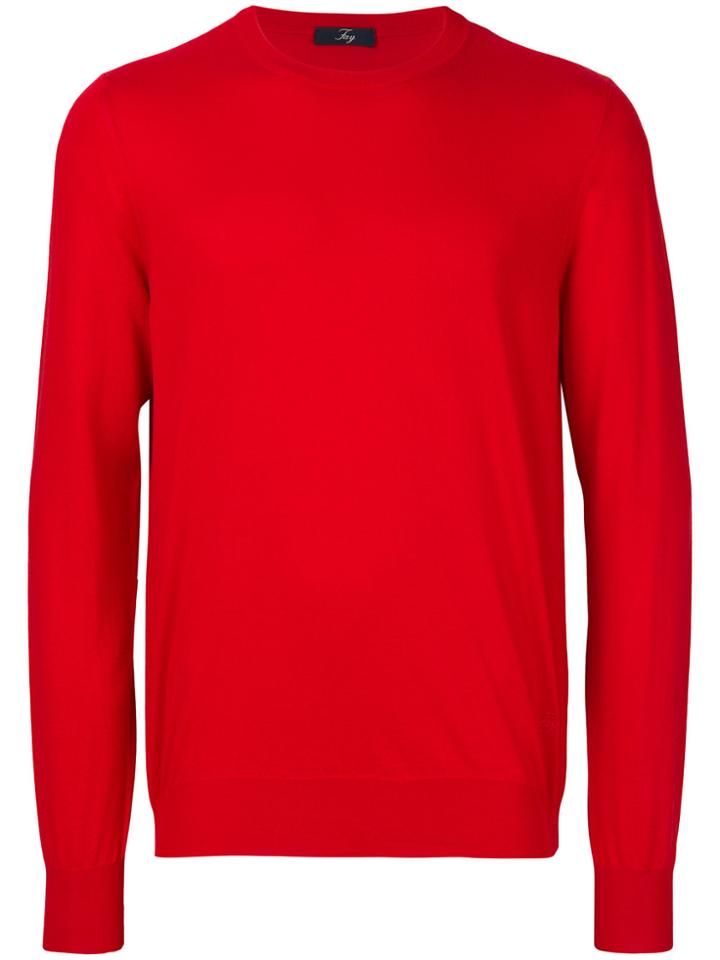 Fay Crew Neck Jumper - Red