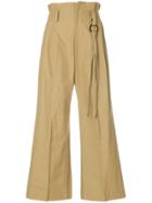 Ujoh Paper Bag Waist Wide Leg Trousers - Nude & Neutrals