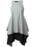 Forme D'expression Sleeveless Layered Dress, Women's, Size: 40, Grey, Cotton/spandex/elastane