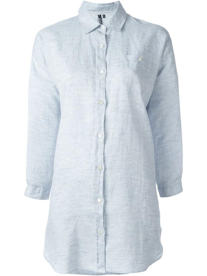 Woolrich Oversized Shirt, Women's, Size: S, Blue, Linen/flax