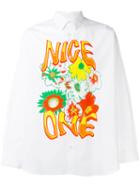 Stella Mccartney Floral Print Front Shirt, Men's, Size: 40, White, Cotton