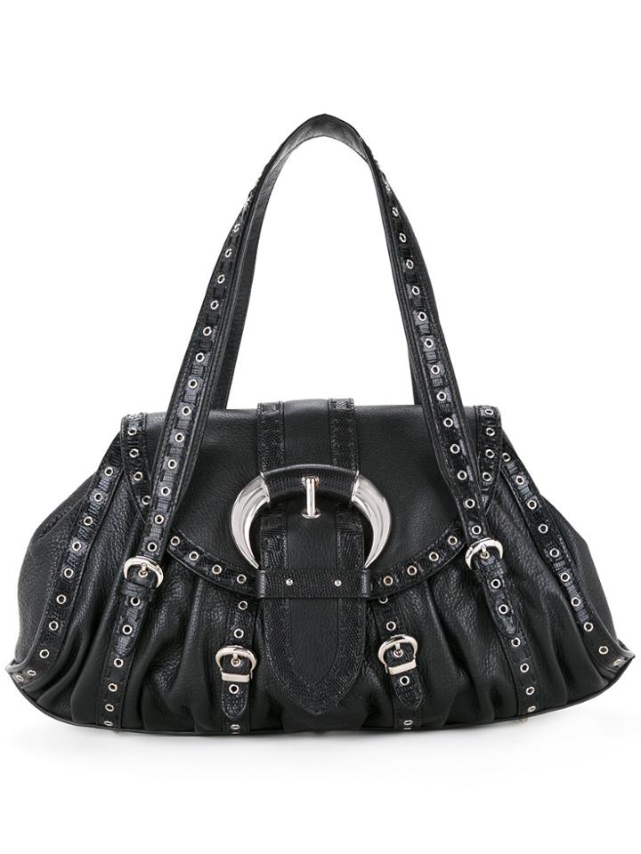 Christian Dior Vintage Studded Handbag - Black