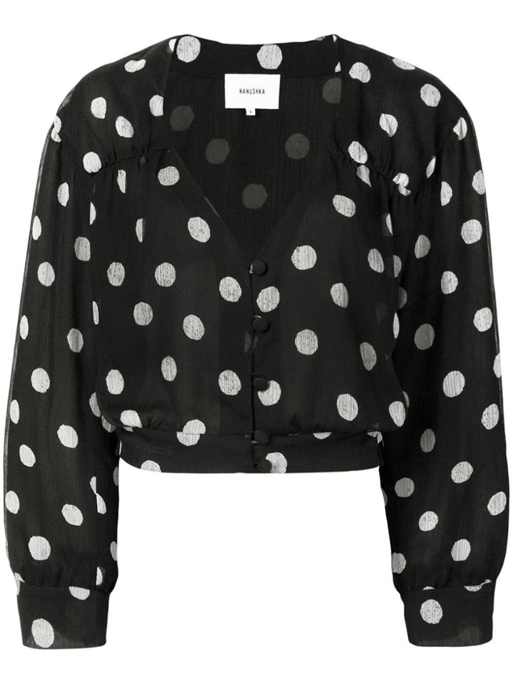 Nanushka Amulet Polka Dot Blouse - Black