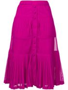 No21 Tiered Pleated Skirt - Pink & Purple