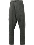 Lost & Found Ria Dunn - Folded Front Drop-crotch Trousers - Men - Hemp - M, Grey, Hemp
