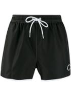 Calvin Klein Contrast Hem Swim Shorts - Black