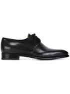 Santoni Classic Derby Shoes, Men's, Size: 7, Black, Leather/calf Leather