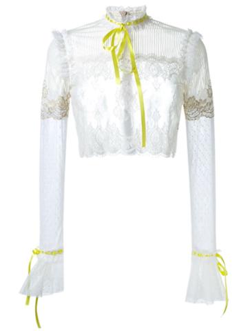 Dress Camp Cropped Floral Lace Blouse