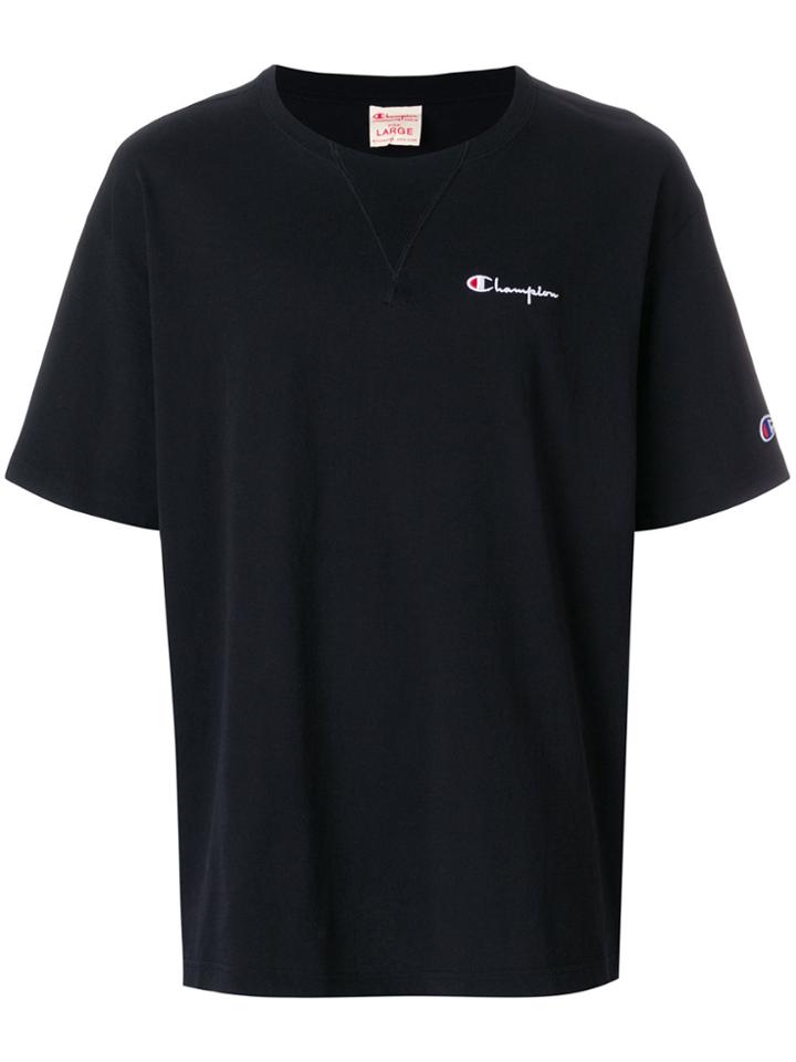 Champion Logo Embroidered T-shirt - Black
