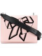 Salvatore Ferragamo Bow Embroidered Shoulder Bag - Pink & Purple