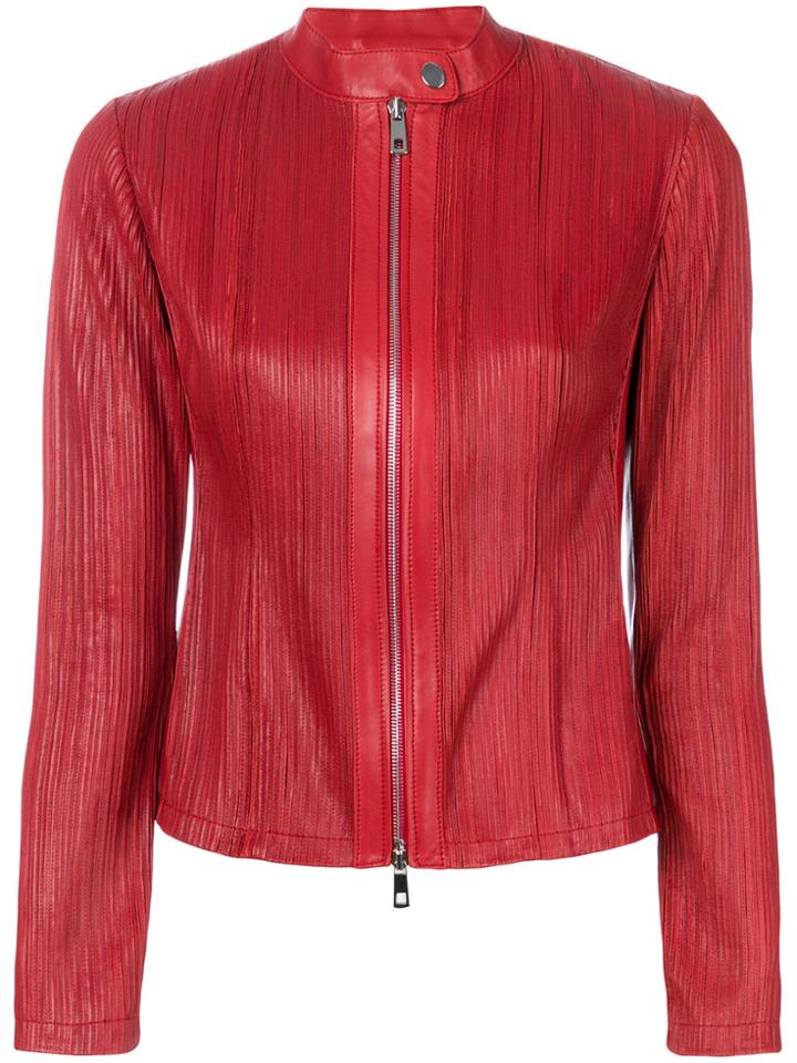Desa 1972 Pleated Café Racer Jacket - Red
