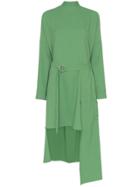 Tibi Chalky Cut-out Asymmetric Midi-dress - Green