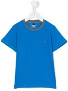 Armani Junior - Contrast Neck T-shirt - Kids - Cotton - 8 Yrs, Boy's, Blue