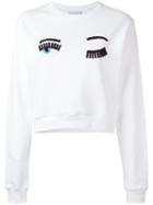 Chiara Ferragni Eyes Print Sweatshirt, Women's, Size: Xs, White, Cotton