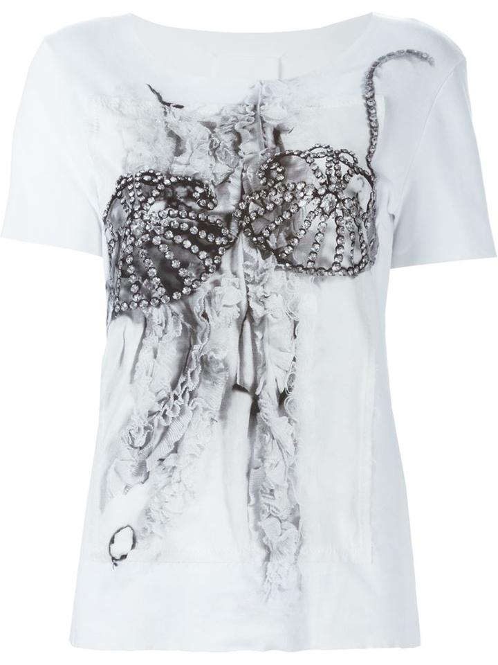Maison Margiela Embellished Lace Print T-shirt