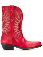 Golden Goose Contrast Stitched Cowboy Boots - Red