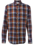 Saint Laurent Classic Plaid Shirt, Men's, Size: 39, Cotton