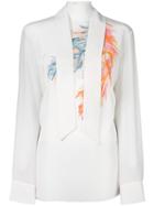 Emilio Pucci Neck Detail Blouse, Women's, Size: 44, White, Silk