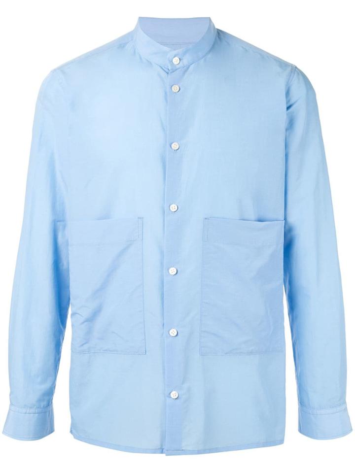 Loveless Oversized Pockets Shirt - Blue