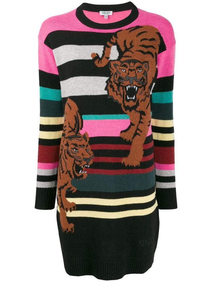 Kenzo Double Tiger Jumper Dress - Brown